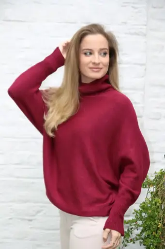 [10017489] Lilly nm60 rolkraag vleermuismouw bevat kasjmier