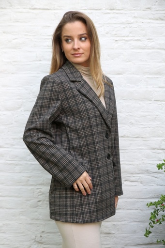 [10017509001] Blazer Lianna madras reverskraag 2 knopen