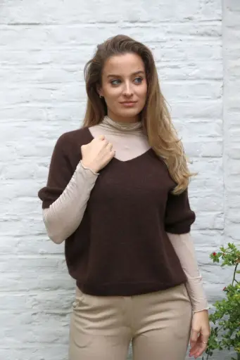 [10017518] Pul Lieneke nm25 V-hals Amerikaanse mouwinzet