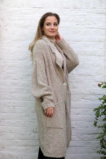 [200656001] Lange cardigan Nathan in boucléstof 