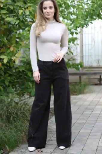 [200678] Lindi nm98 geribde velours wijde pijp schuin insteekzakken 