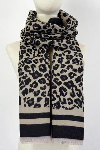 [200715] Sjaal Macy met panterprint en strepenboord nm100