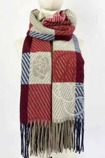 [200716] Sjaal Mauro gestreepte vlakken en bloemen nm100