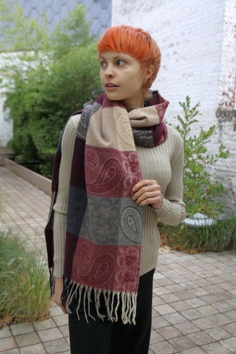 [200752] Geruite sjaal Nikita nm100 met fransjes