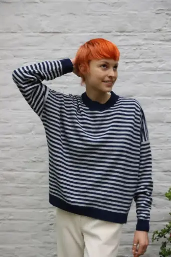 Gestreept truitje Miray met ronde hals nm80