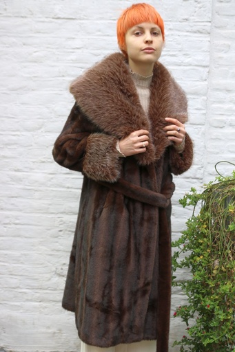 [200820] Jas Quinty eco berenpels brede langharige sjaalkraag 