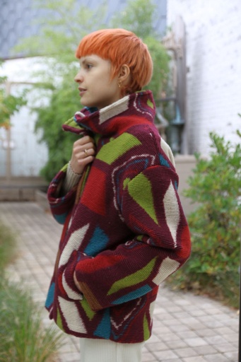 [200838] Jacket Noi nm100 geometrische figuren opstaande kraag