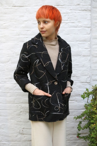 Vest Lester reverskraag 2 zakken 1 knop in been wol look