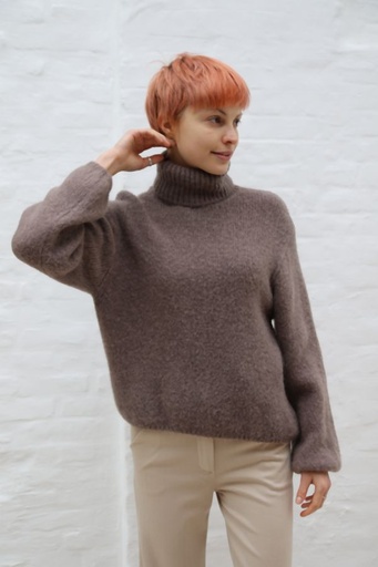 [200890] Pull Phileine nm25 zacht geribde rolkraag lange mouwen alpaca