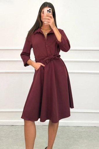 [200907] Jurk Petrus nm18 fashionable hemdjurk met taillebinder 