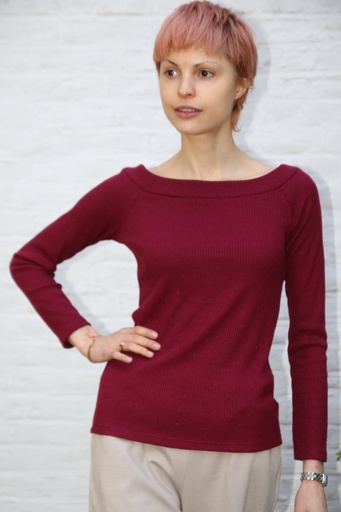 Tricot pull Naz nm40 boothals fijn geribd