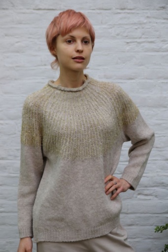 [200931] Tricot pull Nim nm26 glitter aan schouder ronde hals