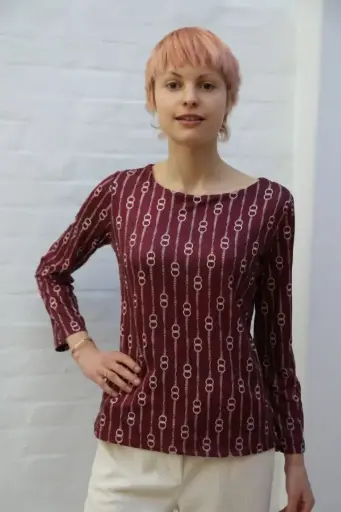 Shirt Marith met print van schakelkettingen nm20