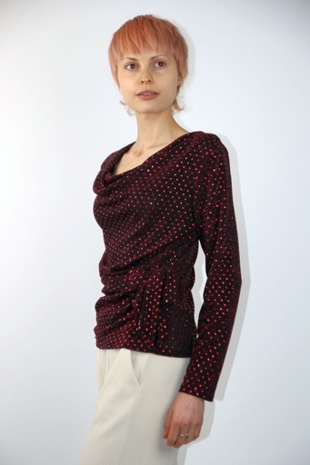 [200963] Pul Lauran nm101 drapagekraag zijbinder paillettenstof