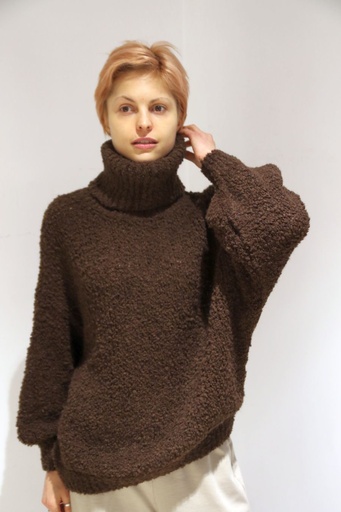 Pull Quintin boucléstof dikke opstaande kraag 