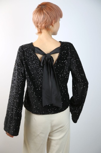 [200973] Feestpul Lyla nm36 pailletten op effen velours rugopening 