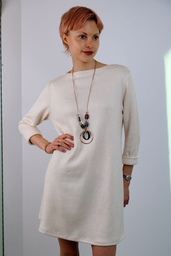 [200979] Tricot jurk Lenora nm48 boothals dikkere viscose jersey 