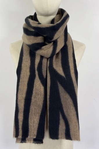[200993] Sjaal  Linc nm100 zebrastrepen op geweven viscose