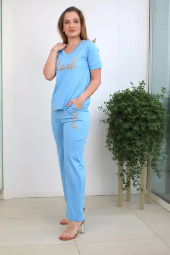 [201000] Nisrin nm95 clash verguld pantalon insteekzakken strik