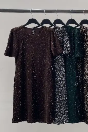 [201015] Feestjurk Lolita nm44 open hals pailletten 