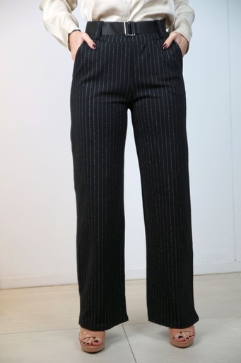 [201037] Lurex gelijnde flarebroek Lillie