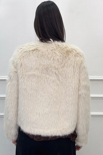 [201043] Larisa nm65 eco ijsberenpels kraagloze V-hals