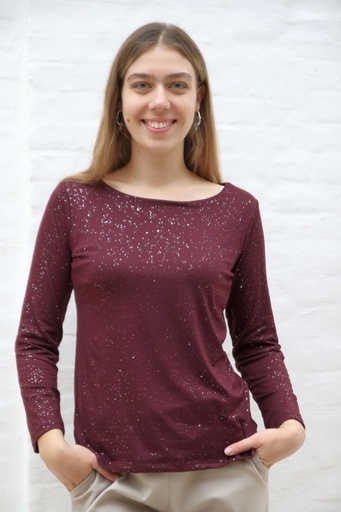 [201062] Louelle nm20 glitter open hals viscose jersey