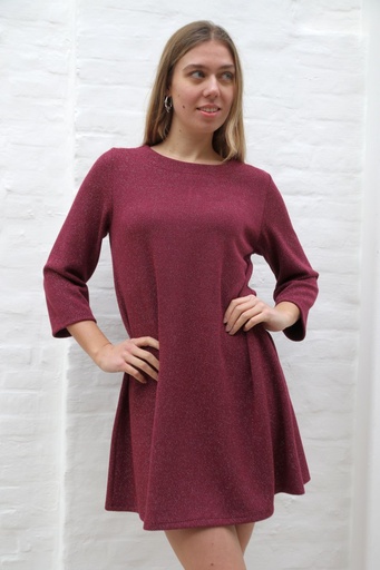 [201067] Cocktail jurk Leni nm20 lurex piqué open hals recht patroon