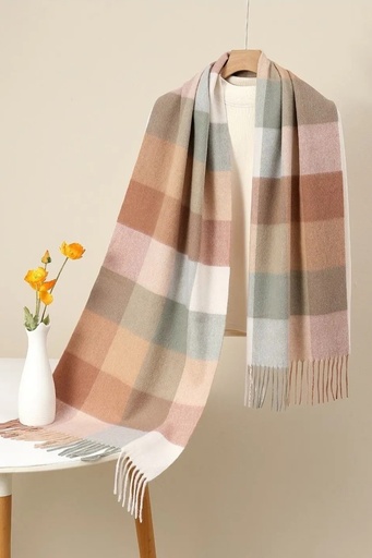 [201130] Linah 300w nm100 karro blokken franjes wol