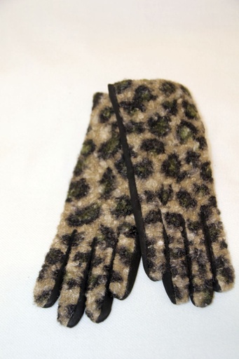 Handschoenen Liano luipaard flanel jacquard