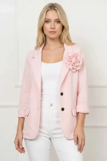 Blazer Rosanne met bloemenbroche nm45