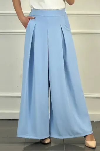 [201184] Getailleerde broek Riv met brede pijpen