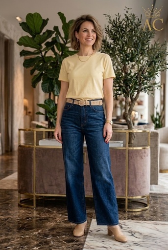 [201211] Broek Ole nm65 denim hoge taille rechte pijp 