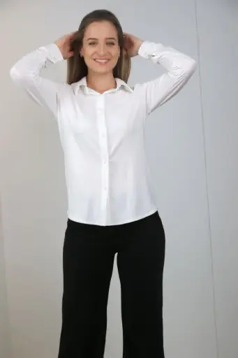 [201234] Jersey blouse Rayen nm20 viscose jersey polokraag 