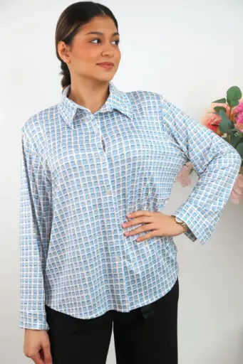 [201389] Jersey polo Rifka met blokkenpatroon nm20