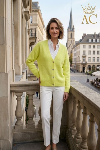 [201407] Sebastiaan nm25 suri alpaca, V-hals cardigan met lange mouwen