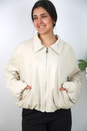 [201412] Jacket Nicci eco suède gepofte zoom ritssluiting