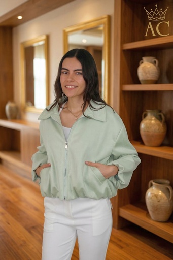 [201412] Jacket Nicci eco suède gepofte zoom ritssluiting