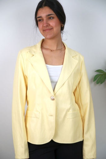 [201416] Jas Nilda eco leer reverskraag ruwe vergulde knopen