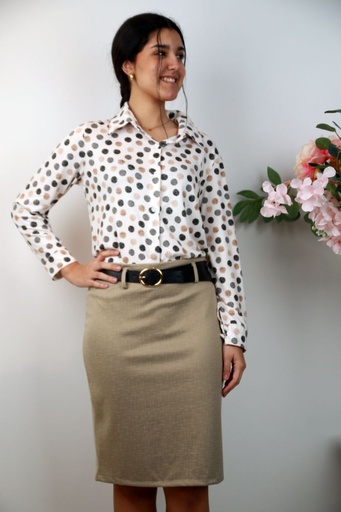 [201454] Kokerrok Ola nm22 reliefgabardine diagonale lijnen en kruisjes 