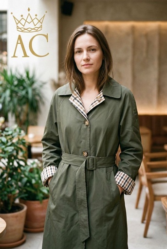 [201464] rench Otman omkeerbaar geruite voering taillebinder