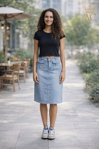 [201469] Kokerrok Otje nm76 2 opgestikte zakken rits metalen drukknop