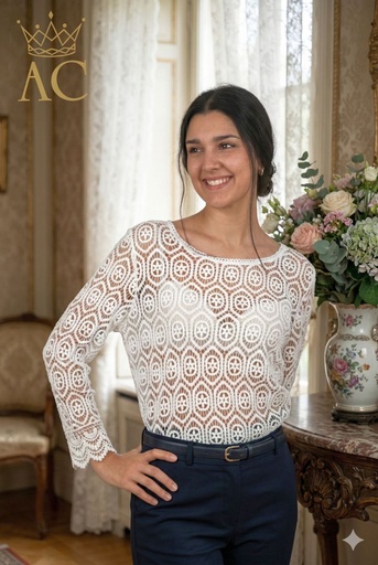 [201489] Oceane nm100 gehaakt bloem ovaal 6-hoek gehaak