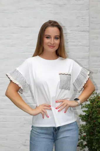 [201499] T-shirt Nanou nm92 borstzakje mouwvolant 