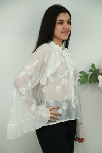 Nabila nm85 blouse ruchekraag met volant 