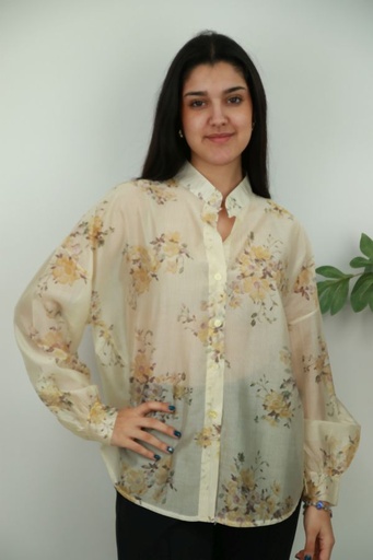 [201558] Blouse Noelia nm85 bloemenpatroon doorgeknoopt