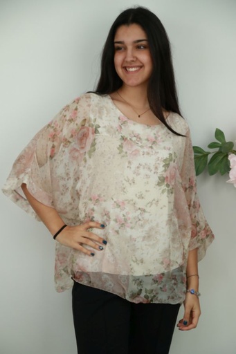 [201559] Novy nm47 blouse bloemenprint vleermuismouw 