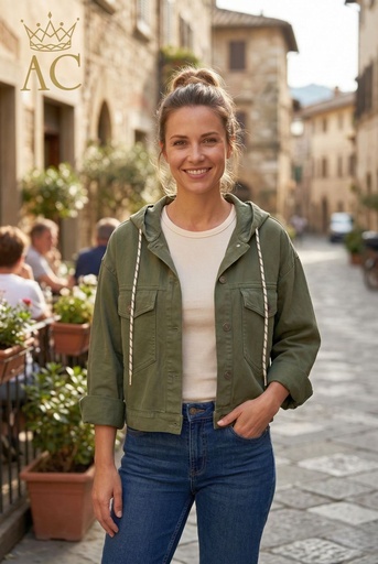 [201587] Jacket Oubaida nm98 hood with riding ribbon 2 chest pockets