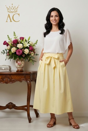 [201588] Long bell skirt Nadin nm100 with waist tie