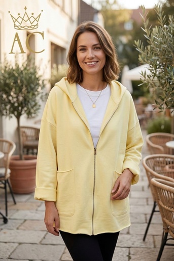 [201590] Sweater cardigan Oleg nm95 met capuchon en rits 2 opgestikte zakken